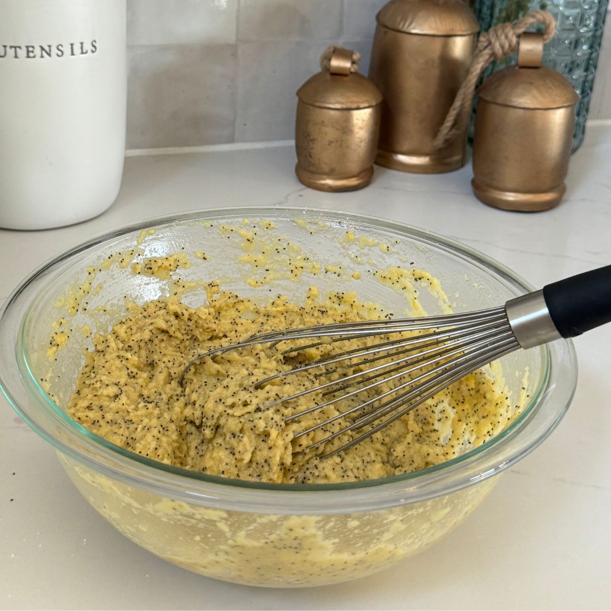 Low Carb Lemon Poppyseed Muffin Step 4 Mix Dry & Wet Ingredients