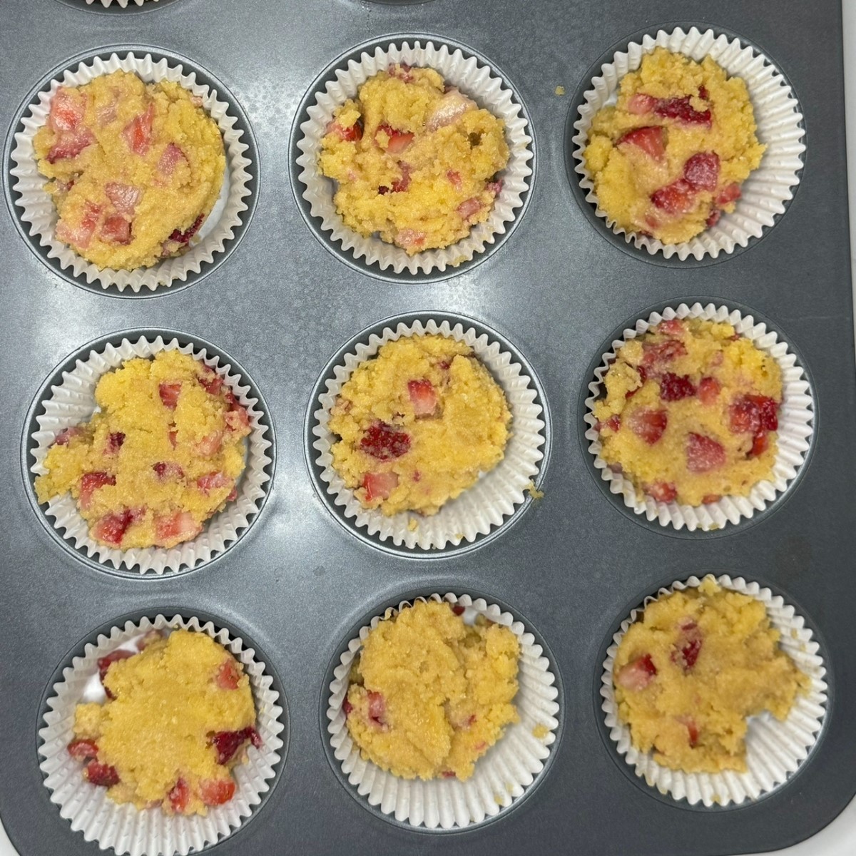 Low Carb Strawberry Muffins Step 6 Fill Muffin Tins